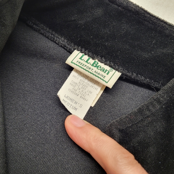 LL Bean Velvet Shirt Womens Medium Pullover 1/4 Zip Top Vintage USA Casual - Picture 5 of 10